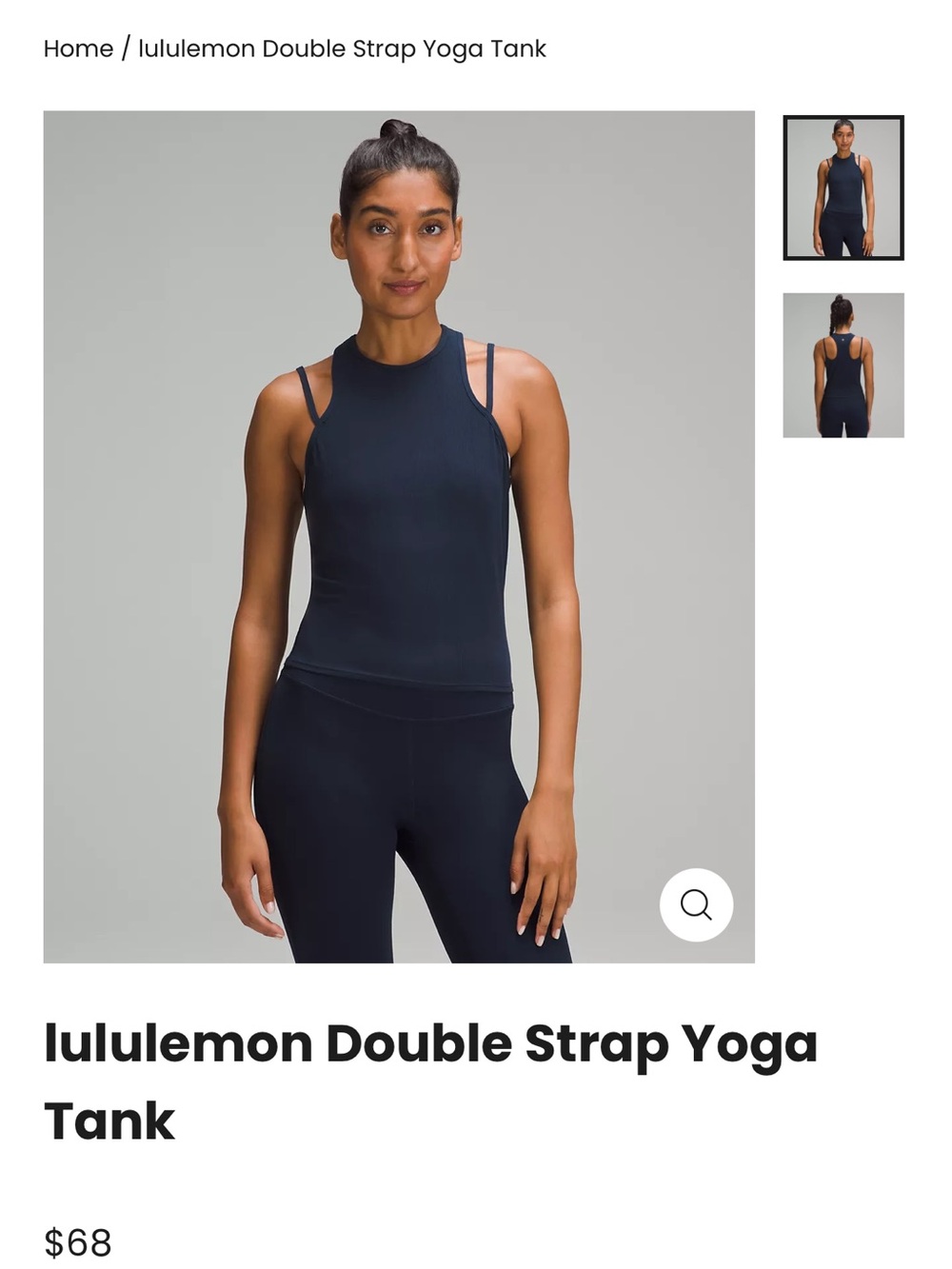 lululemon athletica Double Strap Tank Top in Navy